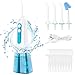 YOUNGDO Irrigador Bucal Portátil 300ML, Irrigador Dental Profesional con 4 Modos de Limpieza y 4 Boquillas Giratorias, IPX7 Impermeable Recargable por USB, para Cuidado de Salud Dental en Casa/Viaje