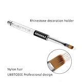 LWBTOSEE 2pc Nail Ombre Brush Nail Art Painting Pen Brush UV Gel Polish Gradient Color Rhinestone Crystal Acrylic Nail Drawing Pen (Black&White) - Image 4