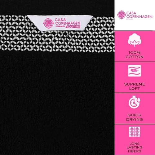 Casa Copenhagen 6-teiliges Badehandtuch-Geschenkset, 600 g/m²,Schwarz – Ansicht 3