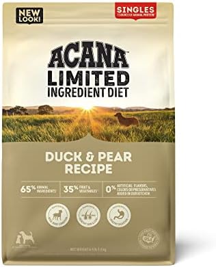 ACANA Singles Limited Ingredient Dry Dog Food, Duck & Pear Recipe, Single Protein Source Dog Food Kibble, 4.5lb