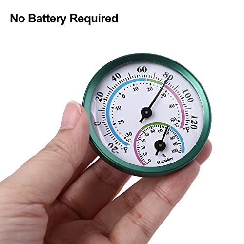 Analog Thermometer Hygrometer, Round 2" Indoor Thermometer With Humidity, Mini Mechanical Indoor Outdoor Thermometer And Hygrometer Monitor Gauge Meter For Home #TOP2