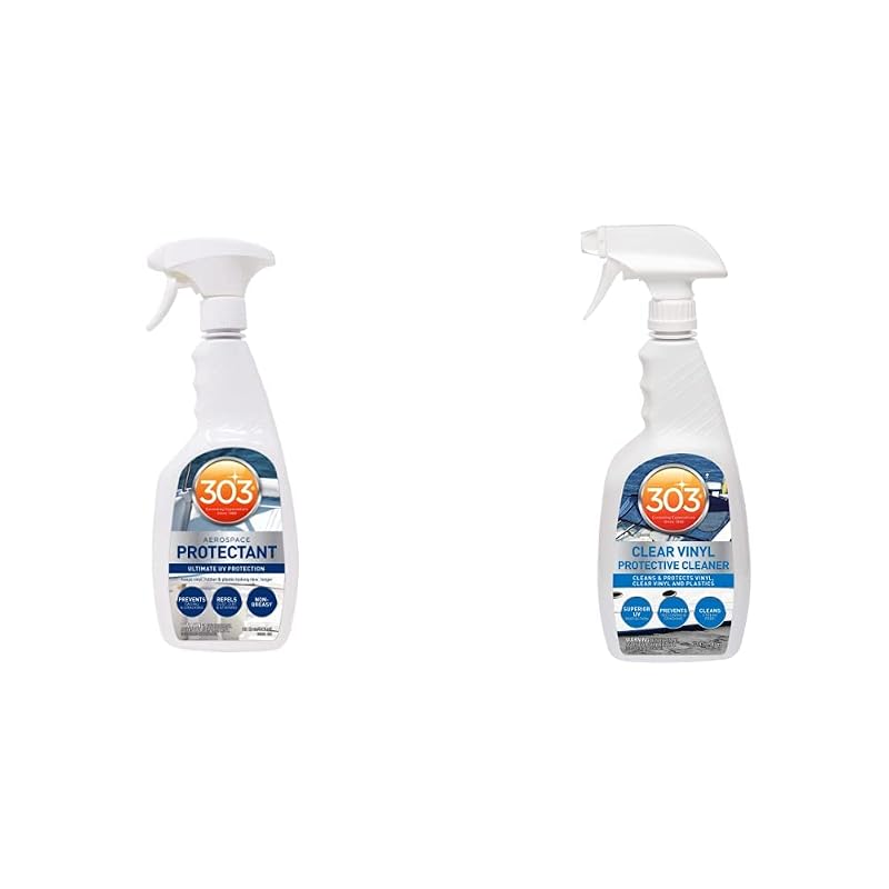 Kit 303 Products Marine Aerospace Protectant e Clear Protective Cleaner para Barcos, Proteção UV e Limpeza, 2 frascos de 946 mL