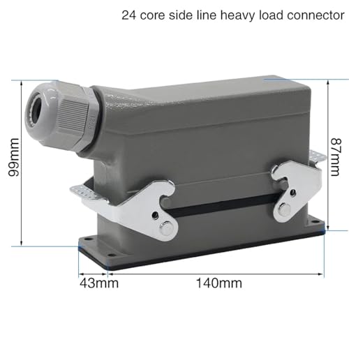 Conector rectangular industrial de aviación DHC-HE24 resistente de 16A500V con pin de núcleo 4