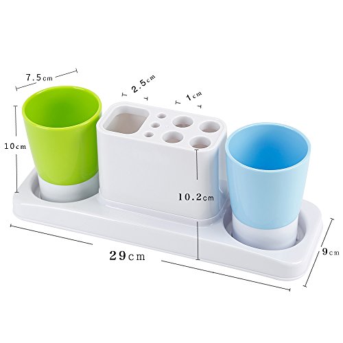 Image of Eslite Bathroom Toothbrush Toothpaste Stand Organizer Plastic Storage Rack Set