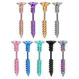 GAROZATION Pendientes de Acero Inoxidable Espiral 9 Piezas Multicolor Verde Azul Púrpura Negro Dorado Acero Arcoíris Rosa Oro Rosa Hipoalergénicos Ligeros y Resistentes para Uso