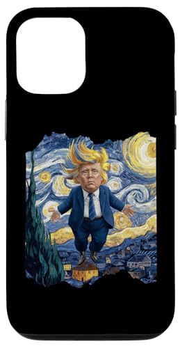 Carcasa para iPhone 13 Donald Trump Presidente Van Gogh Arte Pintura Estrella Cielo Noche