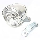 GCDN Bicycle Lights 3 LED Vintage Retro Classic Bike Front Lights Lamp Bicycle ligh Cycling Accessories #15(Silver)