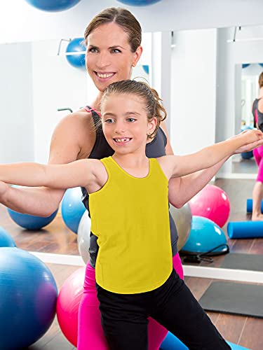 Image of SATINIOR 4 Pieces Girls Dance Tank Tops Racerback Crop Tops Sleeveless Dance Clothes for Girls Gymnastics