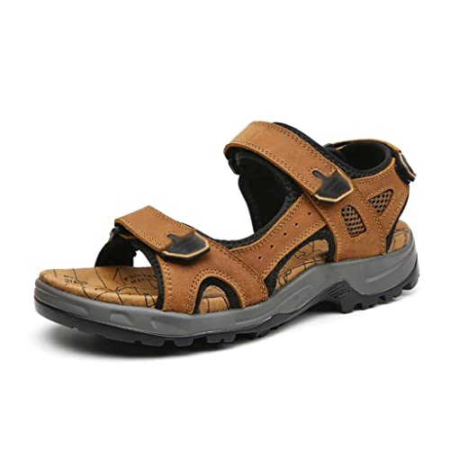 Leisure Men Shoes Beach Sandals Genuine Leather Sandals Soft Large Size Men's Sandals(43)