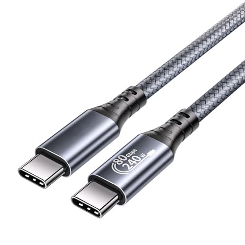 Image of 80Gbps USB 4 Cable V2 for Thunderbolt 4 Cable 1ft, PD 3.1 240W Fast Charging USB C Data Transfer Cable, Dual 8K /6K Video Monitor Compatible for Thunderbolt 5, MacBook Pro /Air,SSD,Dell XPS HP Laptop