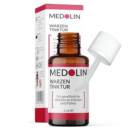 Medolin® Warzen Tinktur - Effektives Warzenmittel - Wissenschaftlich bestätige Wirkung - Einfache & schmerzfreie Anwendung - Warzen entfernen, 2 ml
