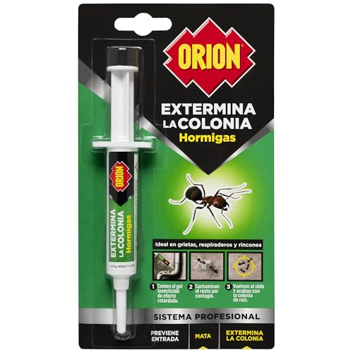 Orion - Jeringa Mata Hormigas, Elimina Colonia, Formato Gel de Alta Precisión, Eficacia Profesional, Aplicación Grietas, Rendijas y Zócalos, Acción Prolongada - Jeringa 8g