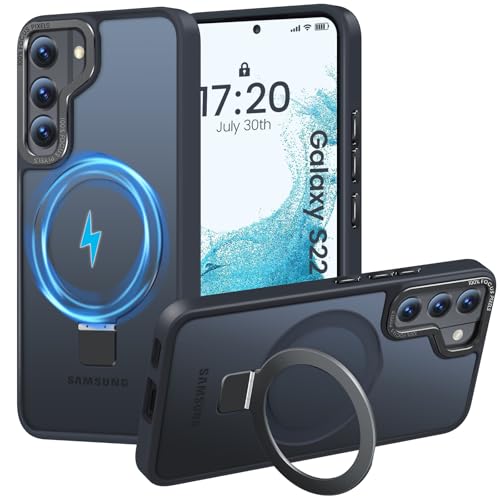 HuwaiH für Samsung Galaxy S22 Hülle, [mit Unsichtbarem Ständer] [mit Mag-Safe] Militärnorm Sturzschutz, Kratzfeste Anti-Fingerabdruck Schutzhülle, für Samsung S22 hülle 6,1