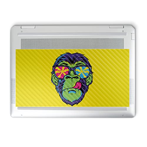 Image of MightySkins Carbon Fiber Skin Compatible with HP Spectre x360 14 inch (2022) Full Wrap Kit - Hypno Chimp | Protective, Durable Textured Carbon Fiber Finish | Easy to Apply | Made in The USA
