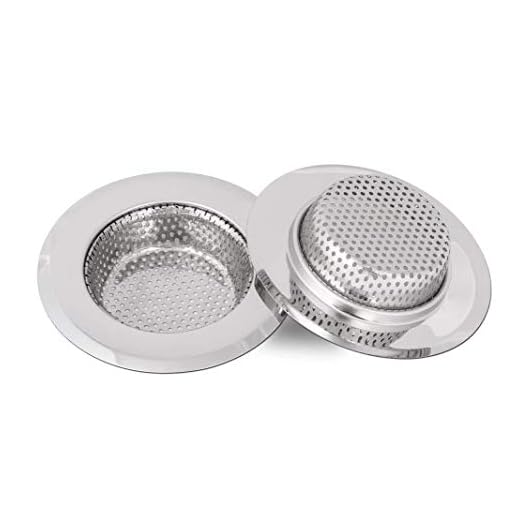 Qinglele 2 Unidades 11,3cm Filtro De Desagüe Del Fregadero De La Cocina, Filtro De Acero Inoxidable Para Fregadero Lavabo Bañera