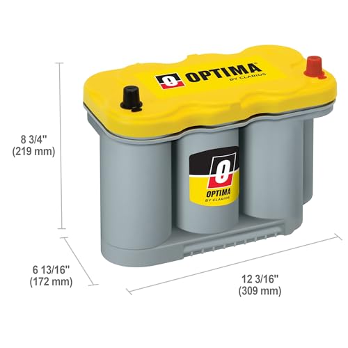 OPTIMA Batteries High Performance D27F YellowTop Dual Purpose Sealed AGM Car, Truck and SUV Battery, 830 CCA, Maintenance Free, Versitile Mounting