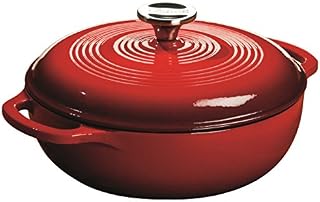Lodge EC3D43 Enameled Cast Iron Dutch Oven, 3-Quart, Island Spice Red
