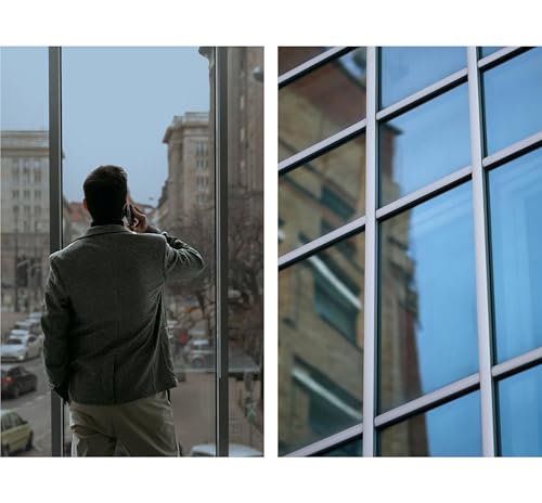 Image of VViViD One-Way Colorful Vinyl Window Tinting Sheets (25ft x 5ft, Silver Mirror Chrome)