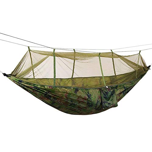 Jcnfa 蚊帳付きハンモック、バックパッカー用のアウトドアシングルダブルパラシュートメッシュハンモックキャンプ、旅行 (Color : 2, Size : 260*140cm)