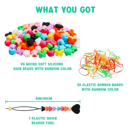 Perles de cheveux en micro silicone doux protégeant les tresses des filles