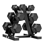 Hex Dumbbells Rubber Coated Cast Iron Hex Black Dumbbell Free Weights for Exercises - Image 5