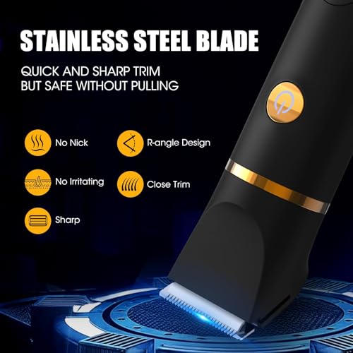 Manscape Body Trimmer for Men, 3 in 1 Men's Grooming Kit with Pubic/Nose Hair Trimmer & Ball Shaver for Nose/Balls/Groin/Legs/Chest Hair Removal, LED Display, IPX6 Waterproof, Gifts for Him Dad - Image 3