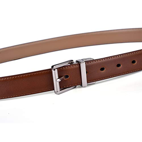 Image of Beltox Men's Belt Dress Casual Reversible Leather 1.1 inch w Roller Buckle Rotated