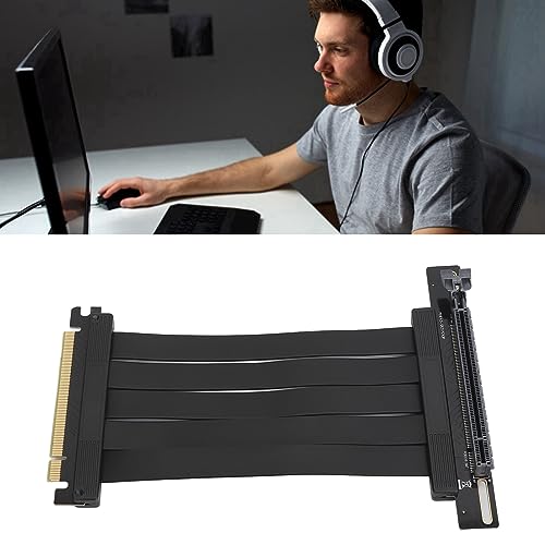 Cabo Riser PCIE4.0 X16, Cabo de Extensão de GPU de Alta Velocidade de 26 GB/S 90 ° Cabo de Extensão