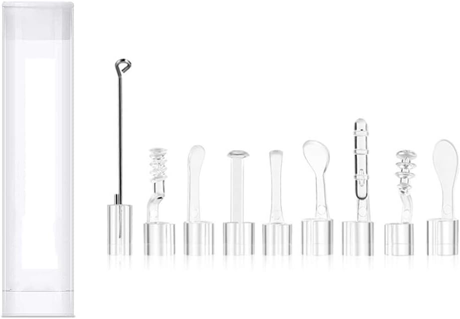 9PCS Ear Wax Removal Tool Ear Spoon, Earpick Accessories for 3.9mm Otoscope - Mental Ear Spoon, Spiral Ear Pick with Bucket for Adults Children