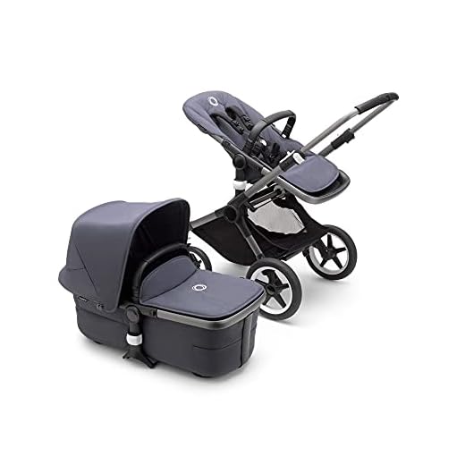 Bugaboo Fox 3, nuestro sistema de viaje 2-en-1 más cómodo: carrito todoterreno, capazo con ventilación avanzada, chasis grafito, capazo y capota Stormy Blue