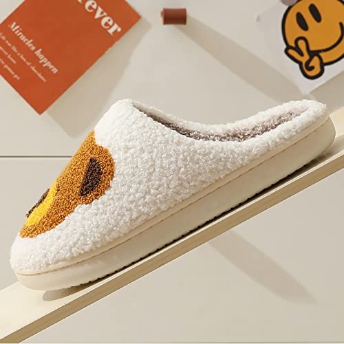 Teddy Bear Slippers For Women/Men/Kids Smiley Face House Slippers Warm Cozy Plush Slip-On Slippers Soft Fuzzy Slippers #TOP3