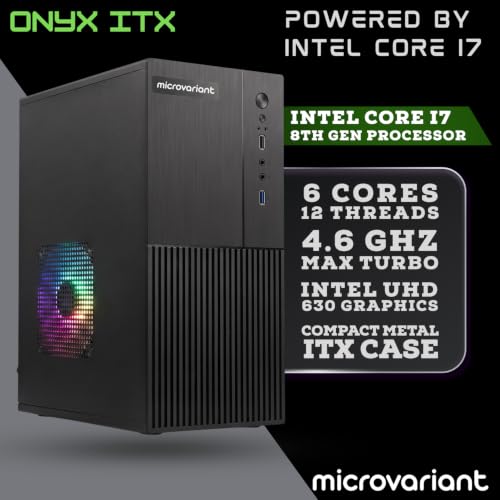 Image of Onyx ITX Desktop PC | Core i7-8Th Gen | 8GB RAM | 256GB SSD | 5G WiFi + BT Dongle | UHD Graphics | USB 3.0 /HDMI Port | Pre-Installed Windows 11 Pro + Office 21 | 2 Year Warranty
