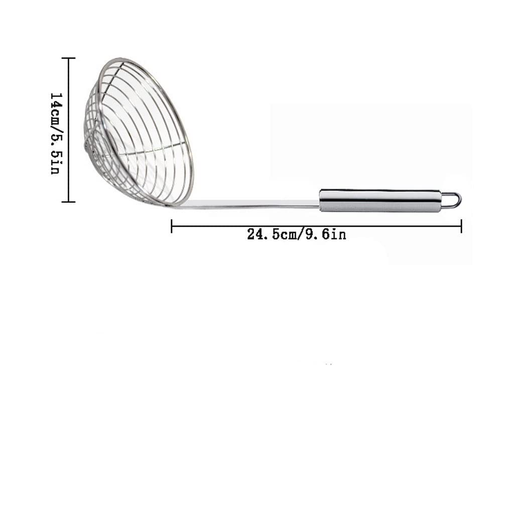 Filtro de Malla de Acero Inoxidable con Cuchara ranurada for cocinar y freír Pasta en la Cocina, colador Potente, utensilio for freír, coladores Profesionales for Cocina, Cuchara espumadora