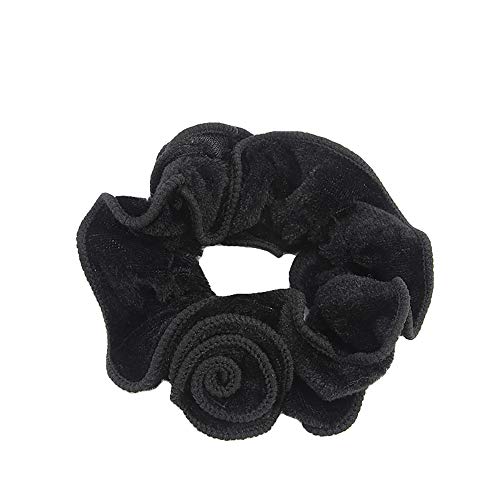 6 Pack Fancy Hair Scrunchies Lace Flower Hair Ties Floral Headbands Ponytail Holder Floral Hair Bobbles Velvet Scrunchy For Women (6 Colors Pack) #TOP2