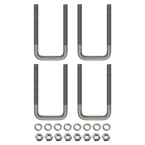 image for A.A Square U Bolt with Hardware for Boat Trailer, Galvanized Steel, 3/