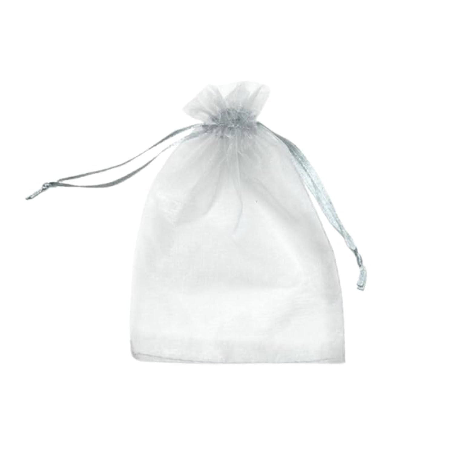 WS Accessories PACK OF 10 Organza Gift Bags, Jewellery Pouches 7x5cm/7x9cm/9x12cm/10x15cm/13x18cm (Grey, 7x9cm)