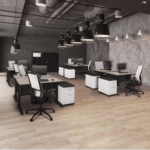 HomeStock Retro Renaissance 58' Benching Station Maple Classic Wood Finish Functional and Stylish Design Perfect for Modern Offices