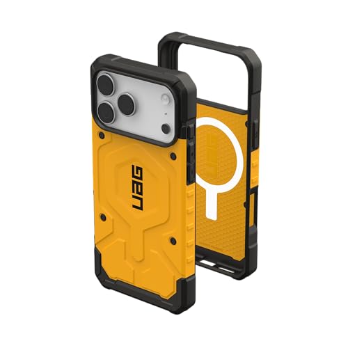 URBAN ARMOR GEAR Pathfinder MS Hülle kompatibel mit Apple iPhone 17 Pro Max Case (Wireless Charging/Magnetisches Aufladen, Fallschutz nach Militärstandard) Heritage gelb