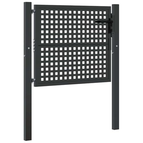 vidaXL Cancello da Giardino Antracite 100x75 cm in Acciaio