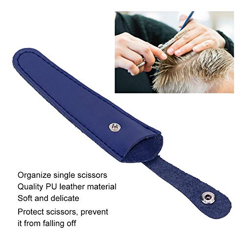 Salon Hair Scissor Bag, Scissors Safety Sheath Bag, Professional PU Leather Scissors Bag Portable Scissors Storage Holder, Holster Organizer Hairdressers Tools(blue) - Image 3