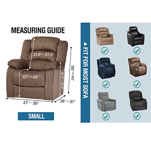 Funda reclinable elástica lavable de 4 piezas protector negro de sofá 7