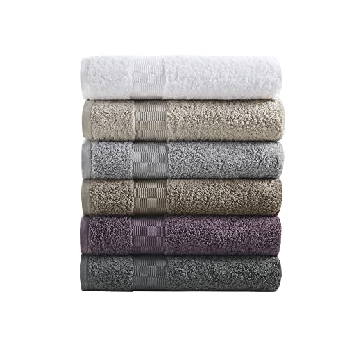 Madison Park Signature Luxor 100% Egyptian Cotton Luxurious Bath Towel Set, Silky Soft, Highly Absorbent, Premium Spa Quality, Multi-Sizes, Purple 6 Piece #TOP7