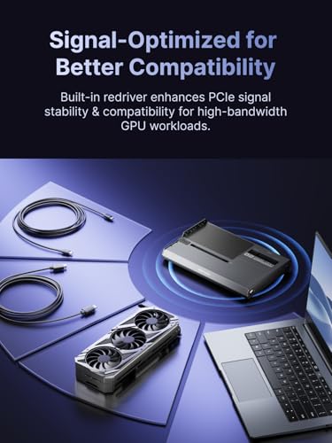 Image of MINISFORUM DEG2 USB4 V2 (TBT5 Compatible) & OCuLink eGPU Dock, 80Gbps Dual-Link External GPU Enclosure with M.2 NVMe Slot, Supports Universal ATX /SFX Power Supplies