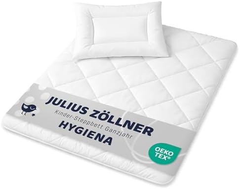 Julius Zöllner Kindersteppbett-Set Hygiena, Decke mit Kissen, waschbar 95°C, allergikergeeignet, Standard 100 by OEKO-TEX, Größe 100x135 cm + 40x60 cm