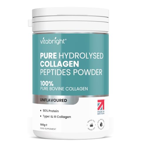 VitaBright Bovine Collagen Powder 500g | Hydrolyzed Peptides | 50 Servings