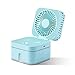 Produktbild LUXNOVAQ Ventilator USB Mini Tischventilator Klein Luftbefeuchter, Elektrischer L¨¹fter Wasser Spr¨¹h Ventilator Tragbarer K¨¹hlung Tisch Ventilatoren Faltbar Fan f¨¹r B¨¹ro Frau Zuhause Reisen, Blau