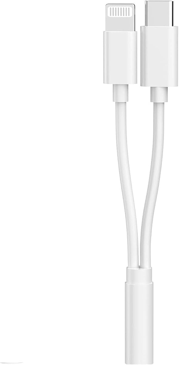 [Apple MFi Certified] Lightning USBC to 3.5 mm Headphone Jack Adapter | iPhone Headphones Aux Audio Dongle USB C Type C to 3.5 Female Adapter for iPhone 17 16 15 14 13 Pro Max 12 11 XS XR 8 7