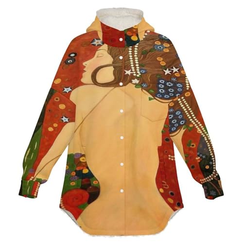 Veste polaire femme contre le froid manteau doublé Sherpa rouge