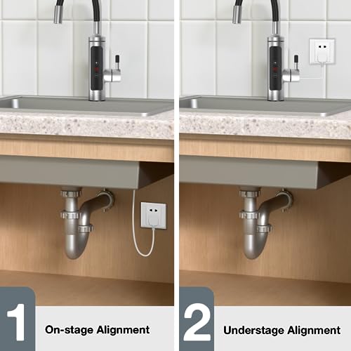 Wasserhahn mit Durchlauferhitzer, 3000W 360° Küchenarmatur Armatur Elektrischer mit LCD Temperaturanzeige Flexibler Auslauf Temperaturanzeige für Küche