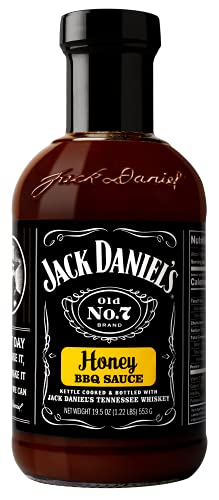 Jack Daniel's Honey BBQ Sauce, Gluten Free, No Preservatives, 553g Barbecue Sauce Bottle